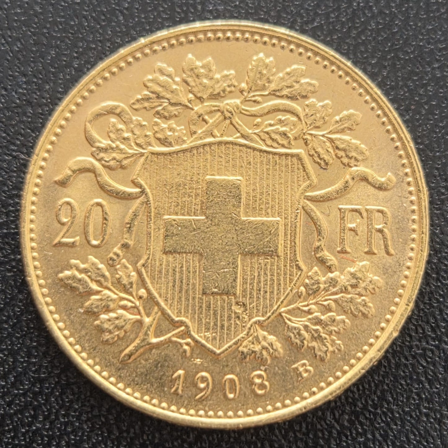 20 Franken Schweiz "Vreneli"  Jahrgang 1908 B
