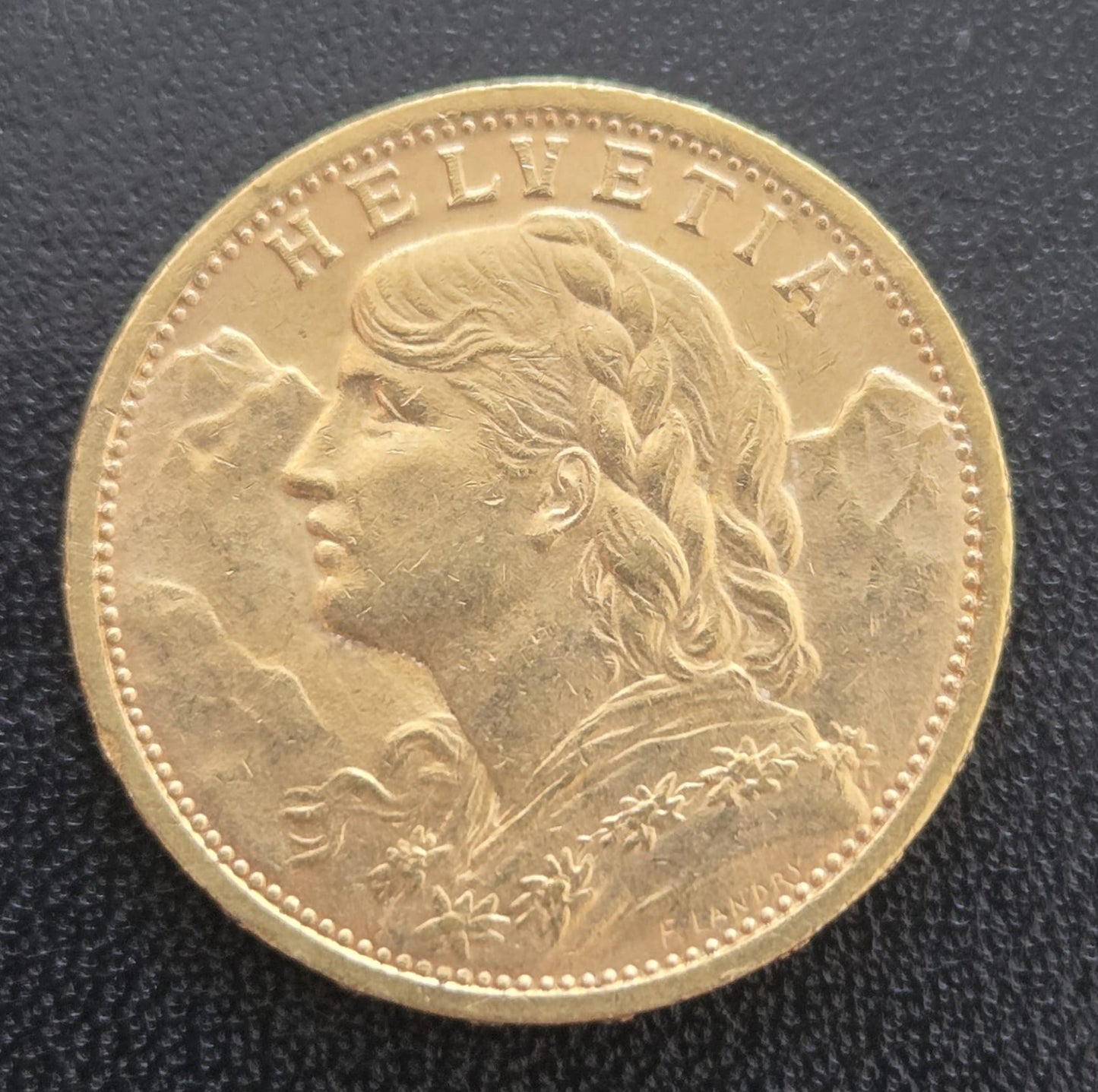 20 Franken Schweiz "Vreneli"  Jahrgang 1907 B