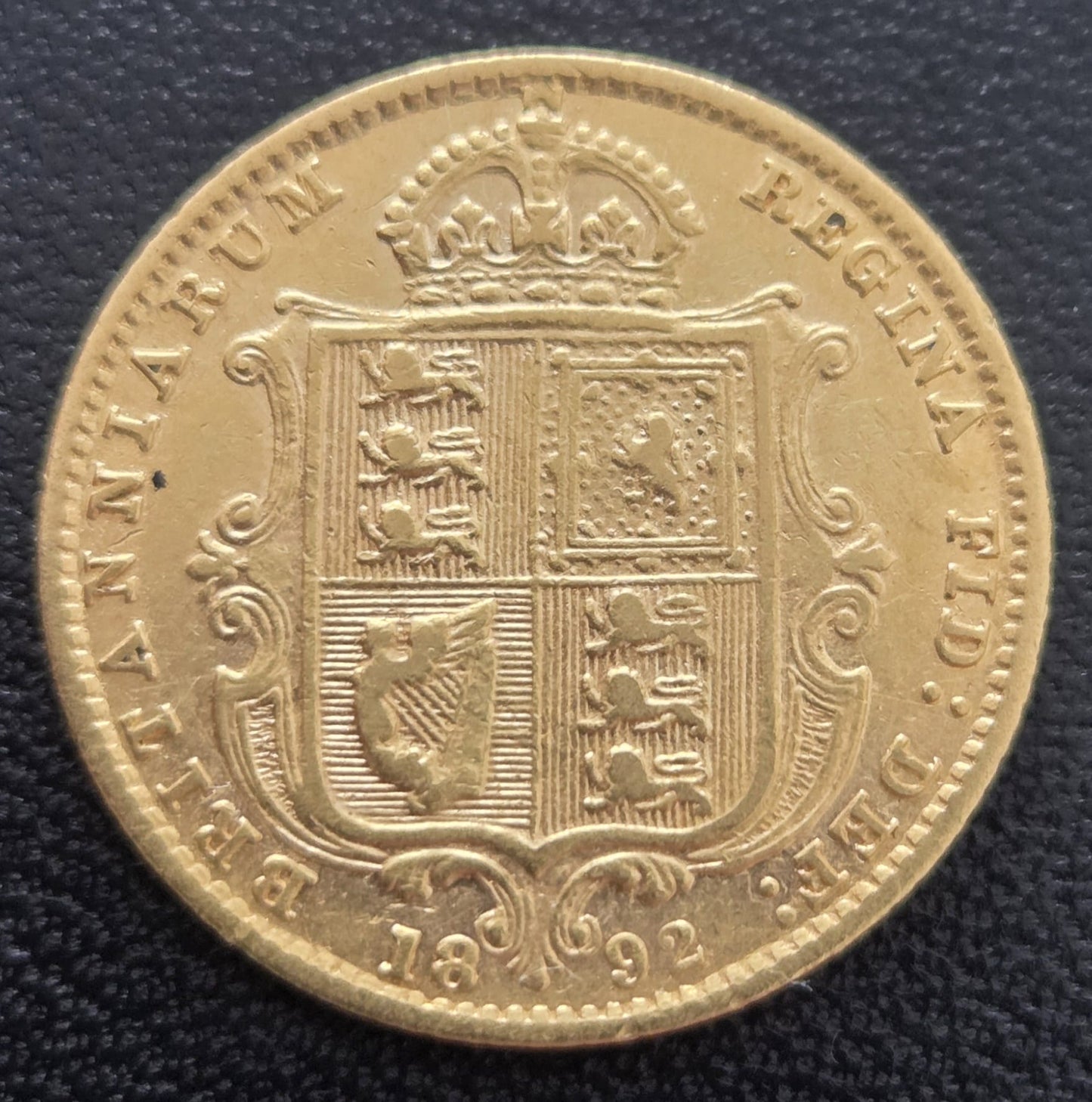 1/2 Sovereign Victoria Shield Back 1892