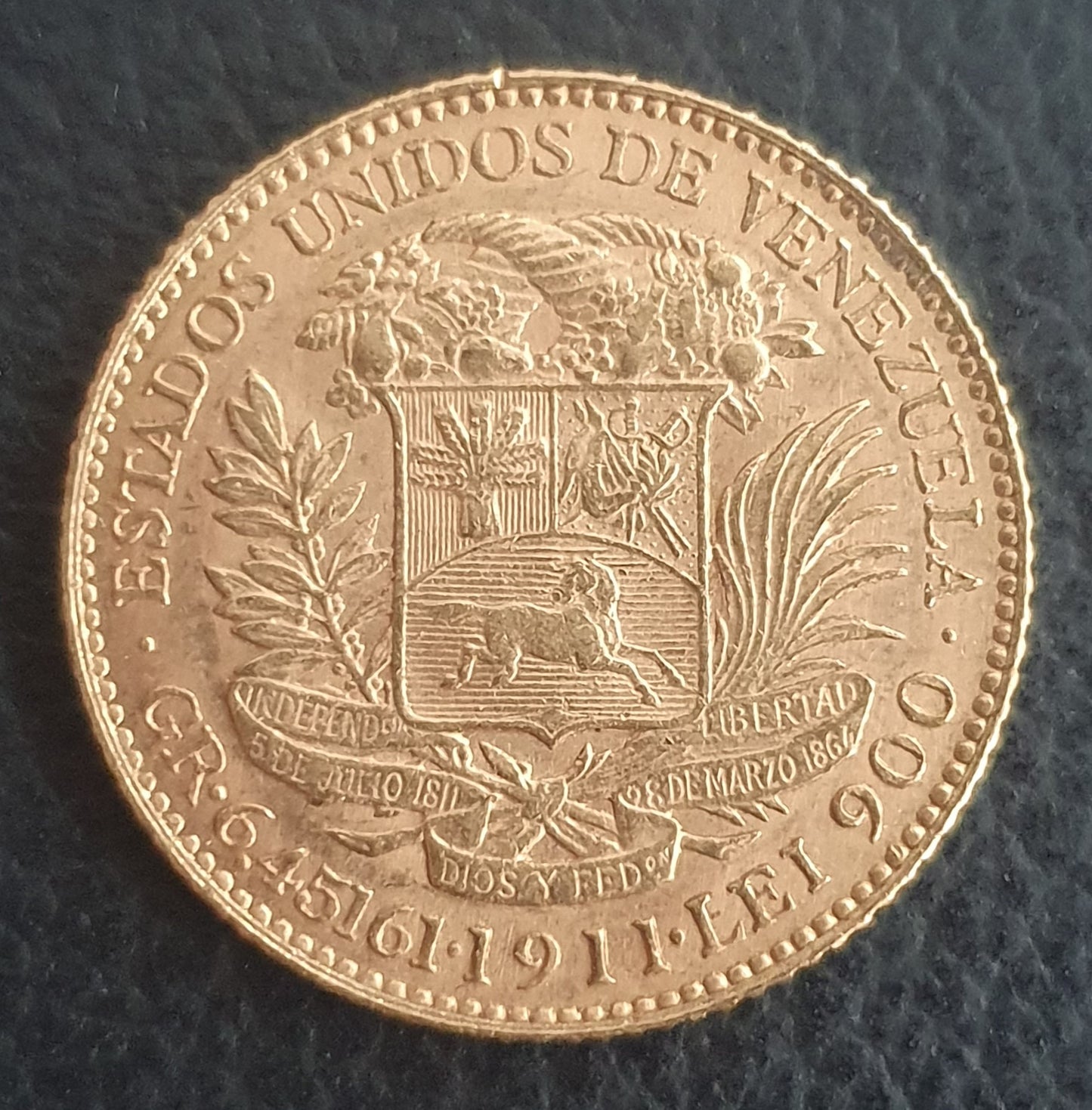 20 Bolivares Venezuela 1911