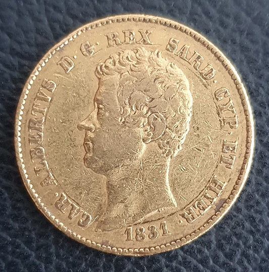 20 Lire Italien Carlo Alberto 1831 P Adler 2. seltenster Jahrgang!