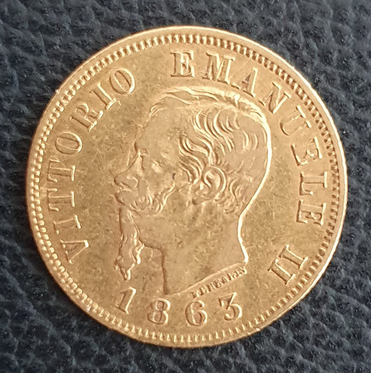 10 Lire Italien Vittorio Emanuele II 1863