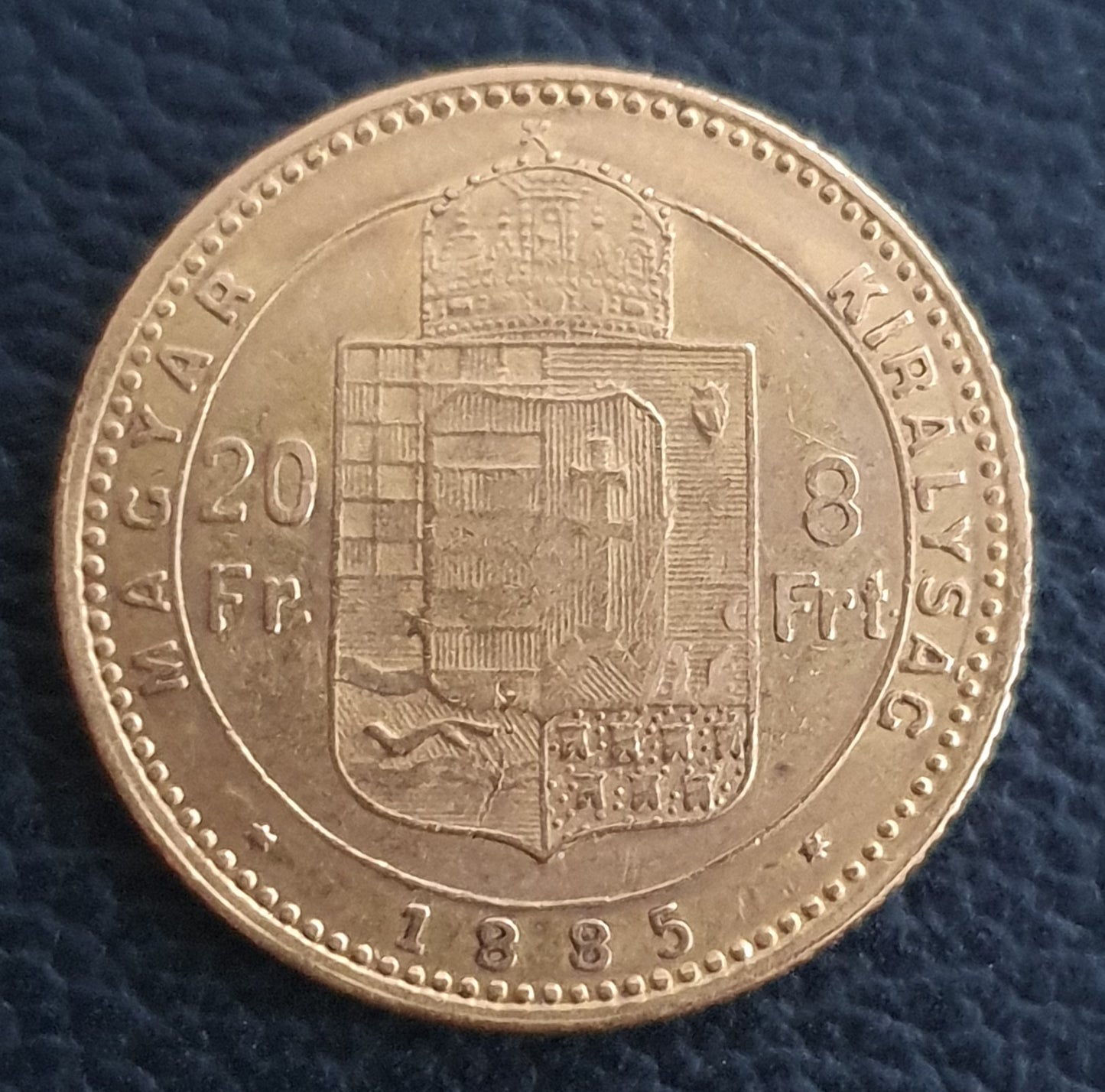 8 Forint Ungarn Franz Joseph 1885 KB
