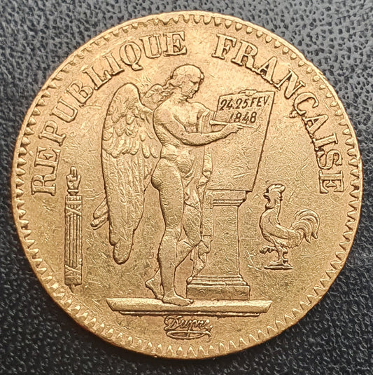 20 Francs Frankreich Engel 1848 A - nur 2 Jahre geprägte Katalognummer