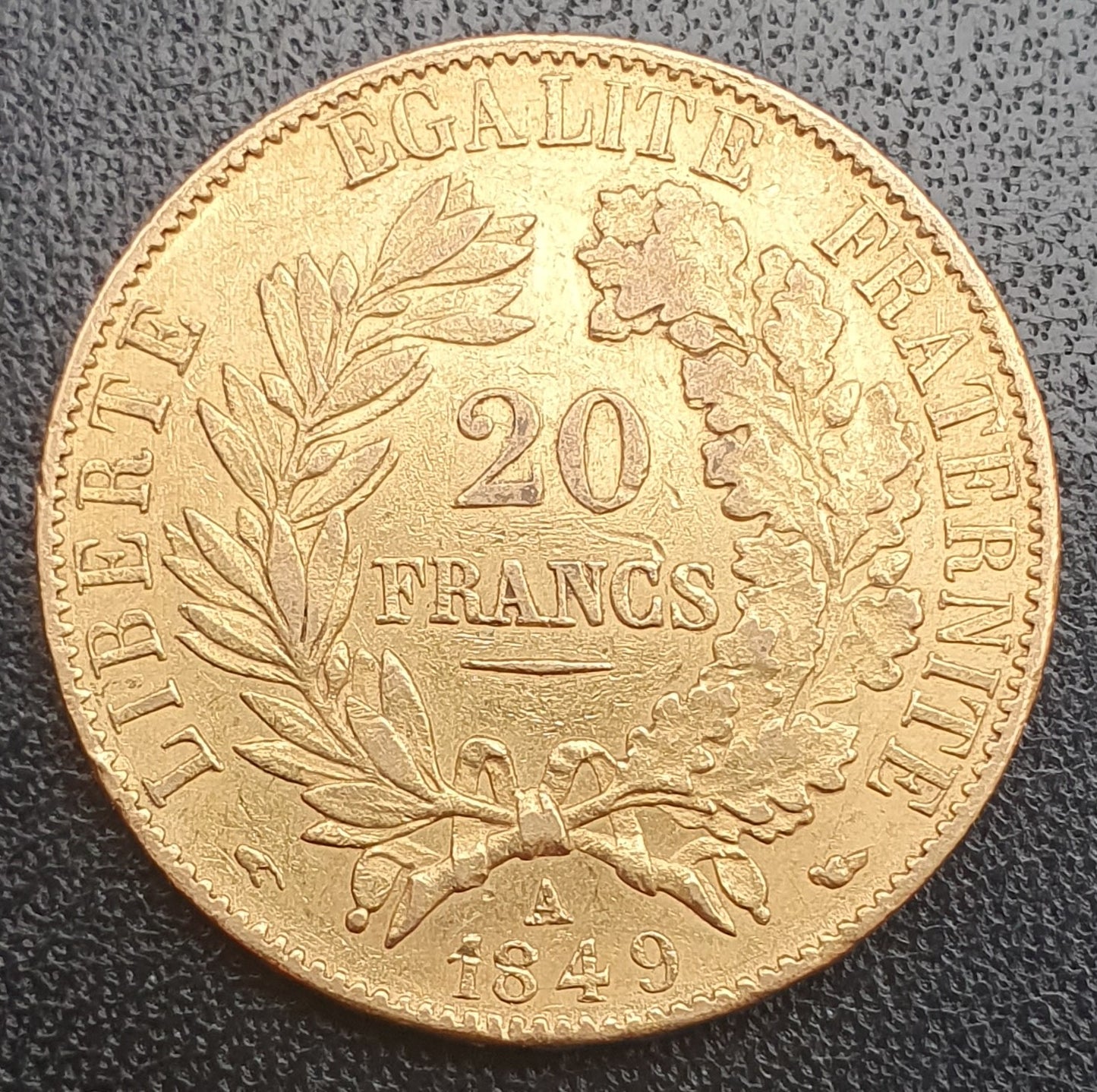 20 Francs Frankreich Ceres 1849 A - der seltenste Jahrgang mit 61092 Stk