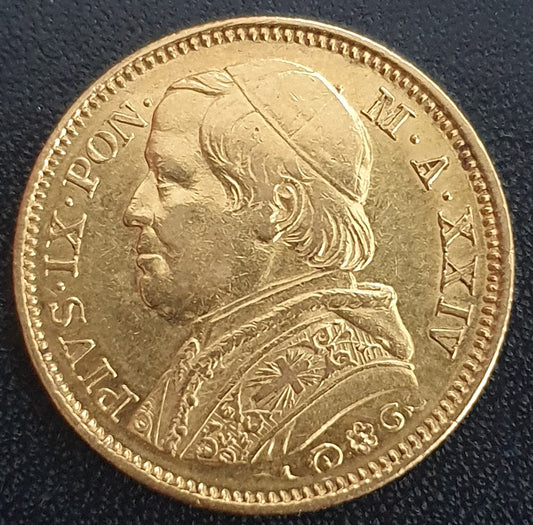 20 Lire Vatican Pius IX 1869 XXIV