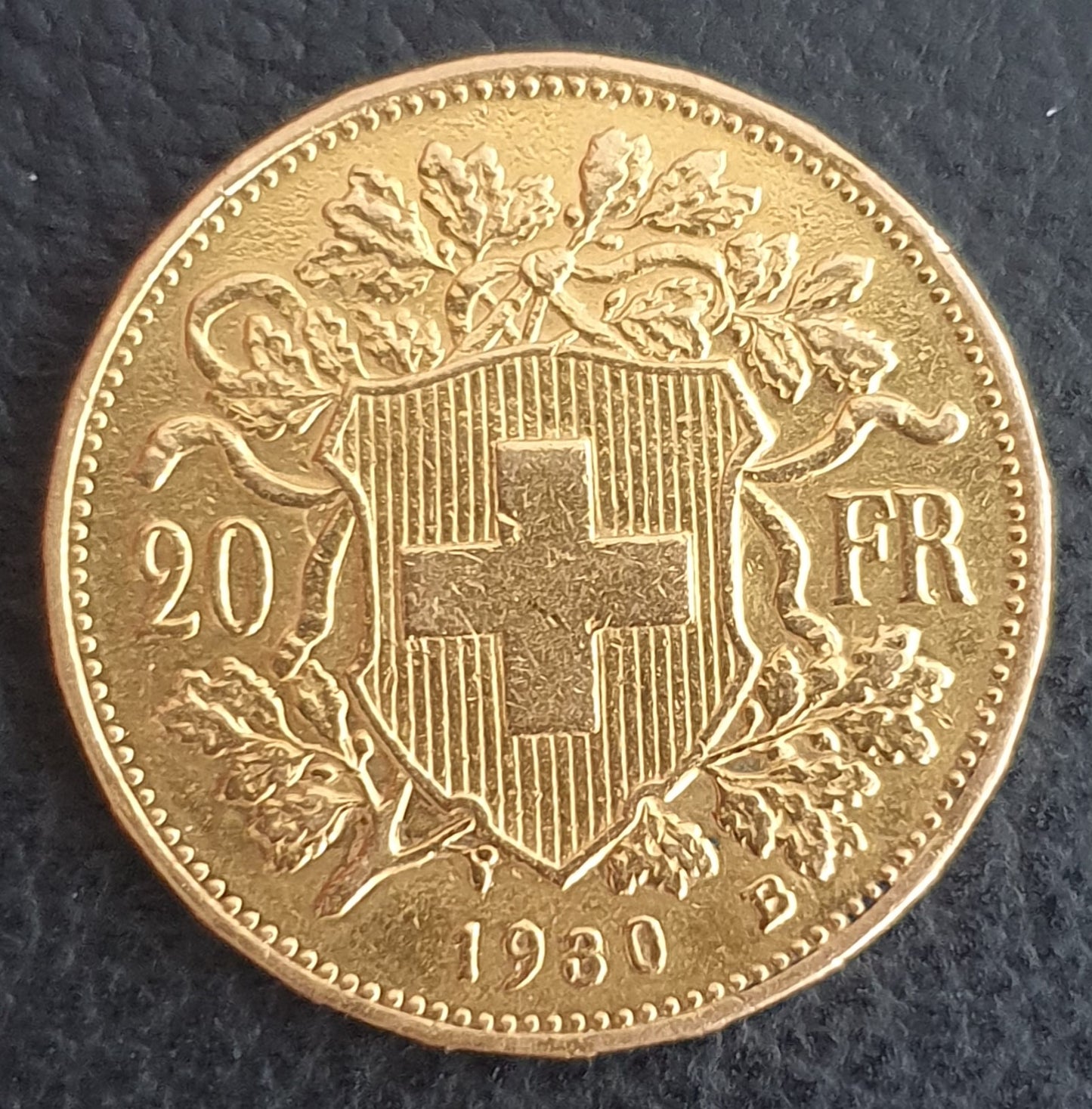 20 Franken Schweiz "Vreneli"  Jahrgang 1930 B  vermutlich ex Schmuckstück